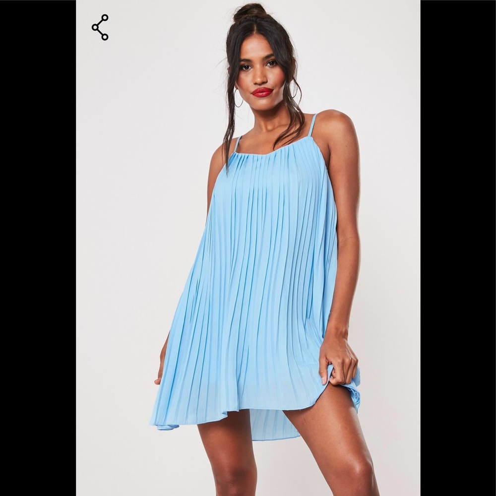 Strappy pleated swing dress